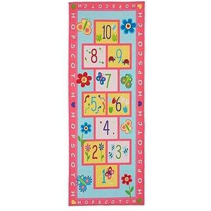 Relaxdays speelkleed hinkelbaan - met hinkelspel - 179x67 cm - voor kinderkamer