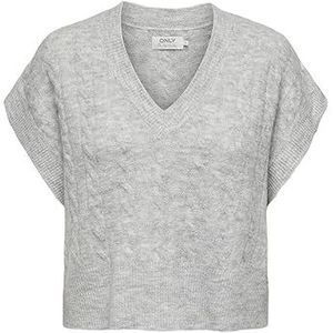 ONLY Onlmelody Knt Noos Sweatervest voor dames, Lichtgrijs gemêleerd