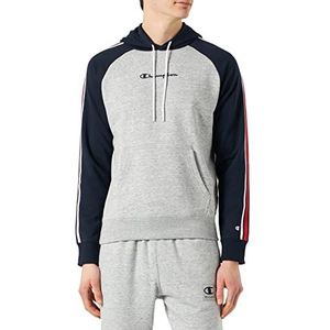 Champion Legacy Division 1 Heavy Powerblend Terry Sweatshirt met capuchon voor heren, (Chinees grijs/marineblauw)