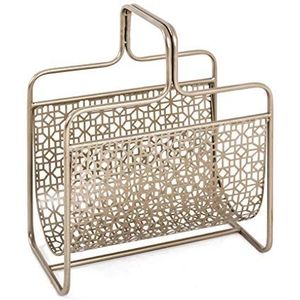 HAKU Möbel tijdschriftenhouder goud, metaal - Afmetingen: L 37 cm x H 45 cm x D 22 cm, Stijl: Art Deco