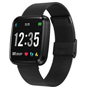 novasmart - runR III smartwatch, activiteitentracker, smartband met kleurenscherm, hartslag- en bloeddrukmetingen, slaapmeter, calorieënteller, stappenteller - zwart/rood