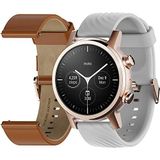 Moto Rola Moto 360 3e generatie smartwatch - roestvrijstalen behuizing met 20 mm armbanden, batterij de hele dag en WearOs - goud