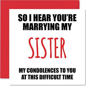 Grappige verlovingskaarten voor koppels - Over Marry My Sister - Verlovingsgeschenken - Grappige wenskaart - 145 mm x 145 mm