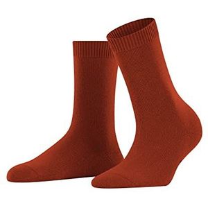 FALKE Cosy Wool Sokken voor dames, merinowol, kasjmier, wit, zwart, meer warme kleuren, voor de winter, zonder patroon, 1 paar, oranje (baksteen 8095)