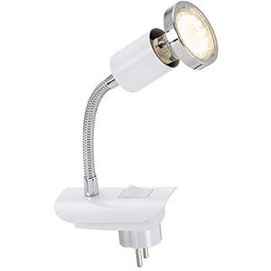 Briloner Leuchten LED-lamp met flexibele arm en aan/uit-schakelaar, 250 lm, 3000 K, wit, 3 W, 170 x 65 x 120 mm