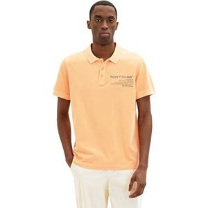 TOM TAILOR Poloshirt voor heren, gewassen uit, oranje, L, 2225, 2225 - Washed Out Orange