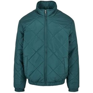 Urban Classics Diamond gewatteerde jas voor heren, kort, Groen