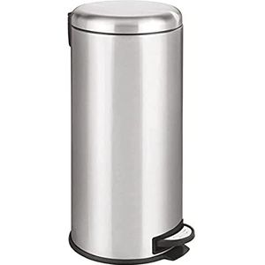 Kitchen Move 905567E INOX AS Pedaalemmer Basic geborsteld 30L URBAN staal met gebogen deksel, roestvrij, 29 cm