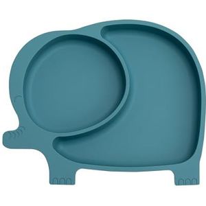 Mr. Wonderful - Siliconen bord met zuignap voor kinderen - Blauwe olifant - 100% siliconen - Geschikt voor vaatwasser en magnetron