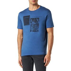 Armani Exchange Nyc T-shirt met logoprint regular fit T-shirt voor heren, Echt marineblauw