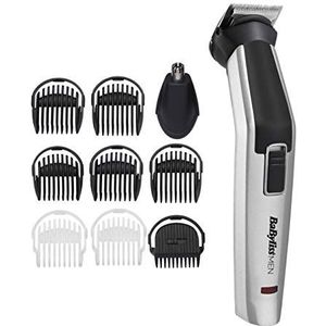 BaByliss MEN Kit de toilettage 10 en 1 en titane pour le visage et le corps avec tête de tondeuse pour nez