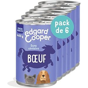 Edgard & Cooper Patée Box voor volwassen honden, zonder granen, natuurlijk voer, 6 x 400 g, vers rundvlees, gezonde voeding, smakelijke en evenwichtige eiwitten van hoge kwaliteit