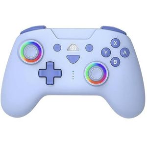 Subsonic Draadloze controller voor Switch en Switch Oled – Draadloze controller met 6-assige led, vibratie en gyro - Zacht blauw