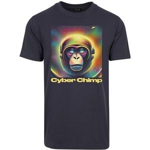 Mister Tee Cyber Chimp T-shirt voor heren, bedrukt, streetwear, grafisch T-shirt, marineblauw, XS, Navy Blauw