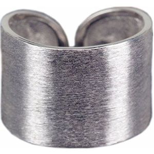 NicoWerk Zilveren ring ring ring brede effen matte ring zilver 925 verstelbare ringen dames sieraden SRI195, Kostbaar metaal
