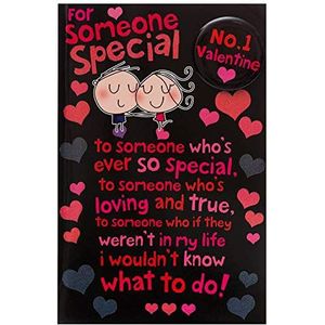 UK Greetings Valentijnsdag kaart voor een bijzonder persoon – speciale Valentijnsdag kaart voor één persoon ""I Love"", grappig, met speld