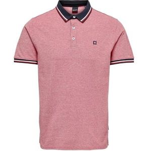 ONLY & SONS Onsfletcher Slim Ss Polo Noos Poloshirt voor heren, Racing Red.