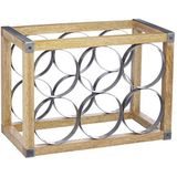 Kitchen Craft Wijnrek Industrial Keuken 6 Flessen Metaal Beige Grijs 30x18x18cm