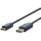 Clicktronic Casual USB-C serie 3.0 kabel, USB type C naar USB type A stekker, 0,5 m
