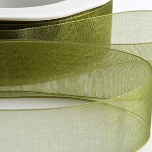 Italian Options Organza lint, 15 mm x 20 m, mosgroen