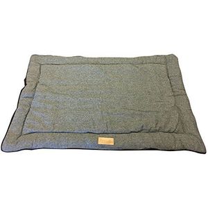 Ellie-Bo Omkeerbare mat van tweed en imitatiebont voor kooien en kratten voor honden en puppy's, XXL, 121,9 cm, zwart