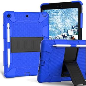 iPad 10.2 inch 2020 Case Hybrid Hard Case met standaard Dun Schokbestendig (blauw + zwart)