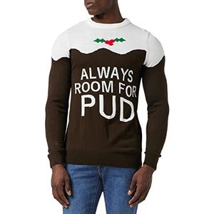 FM London Novelty Christmas herentrui, Bruin (Pudding)