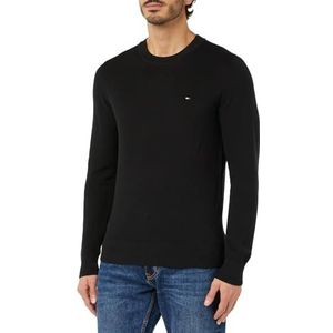 Tommy Hilfiger Structuur Chain Ridge Col C Pullover voor heren, Zwart