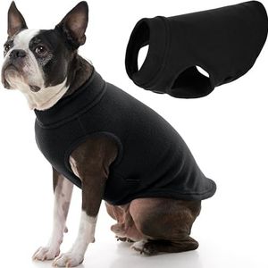 Gooby Hondenfleece vest voor honden, zwart, maat L, warme fleece trui voor honden, winterkleding voor kleine honden of meisjes, hondentrui voor kleine tot grote honden