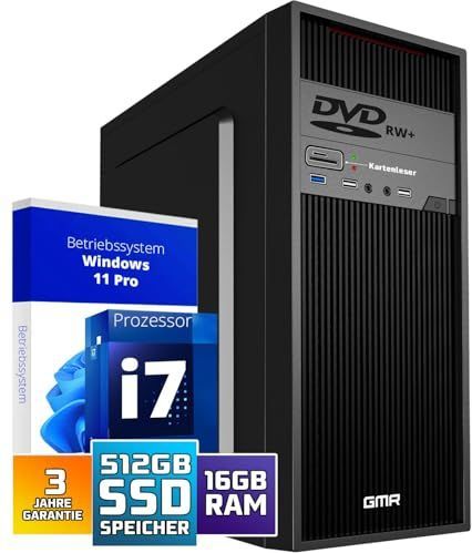 GMR Ultra Max i7 Desktop PC Professionele Desktop 16GB RAM 512GB SSD DVD±RW USB 3 Windows 11 Prof Bluetooth WiFi