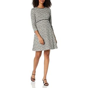 Tommy Hilfiger Robe en mousseline de soie à manches flottantes pour femme, Ivoire/Noir, 46