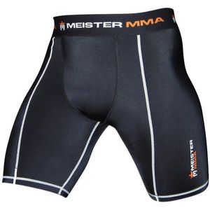 Meister MMA vechtshorts met zak voor Rush pasvorm, zwart.