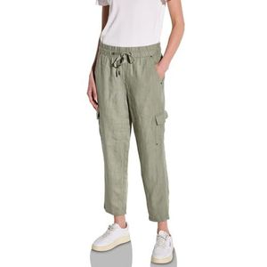 Street One A378741 Linnen cargobroek voor dames, Lichtgroen