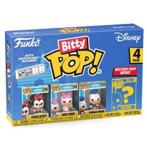 Funko Bitty Pop! Disney - Minnie Mouse (Red Dress), Daisy Duck, Donald Duck en een mysterieus minifiguur in verrassing - 2,2 cm verzamelbaar - stapelbaar rek inbegrepen - cadeau-idee
