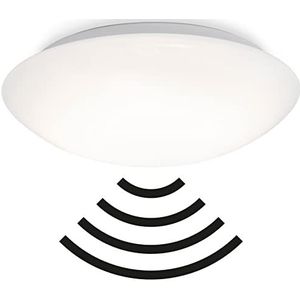 Briloner Leuchten Led-plafondlamp met bewegingsmelder, plafondlamp met daglichtsensor (optioneel instelbaar), kunststof, 22 W, wit, Ø 37,5 cm