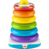 Fisher-Price GJW15 Giant Rock-A-Stack Gigantisch gekleurd piramide stapelspeelgoed met ringen voor baby's en peuters, babyspeelgoed vanaf 1 jaar, Multicolour