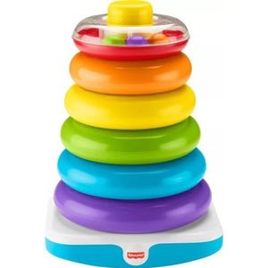 Fisher-Price GJW15 Giant Rock-A-Stack Gigantisch gekleurd piramide stapelspeelgoed met ringen voor baby's en peuters, babyspeelgoed vanaf 1 jaar, Multicolour