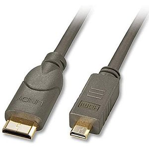 Lindy Micro HDMI® / Mini HDMI®-kabel, compatibel met HDMI 2.0 Ultra HD, 1,5 m