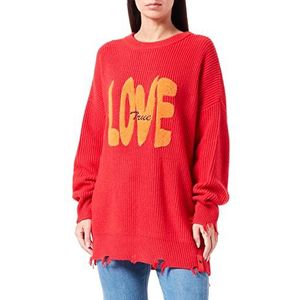 True Religion Destroyed Love Pullover voor dames, rood, maat M, Rood