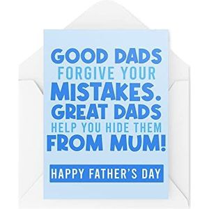 Grappige vaderdagkaarten | Good Dads Forgive Your Mistakes | Joke For Him Step-Dad From The Kids Son Daughter | CBH1003