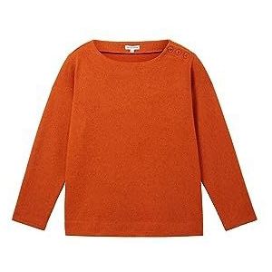 TOM TAILOR 1038842 Plussize Sweatshirt voor dames, 32403 - Gold Flame Orange Melange