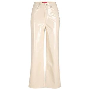 JJXX Jxkenya Hw Straight Faux Leat Pants Noos Pantalons Femme, Perle de Mer - Détails : Brillant - Long, XL