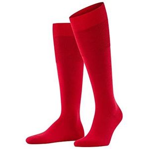 FALKE Airport lange herensokken, merinowol, katoen, grijs, zwart, meerdere kleuren, lang, dun, warm, zonder patroon, effen, zomer, winter, 1 paar, rood (Scarlet 8120)