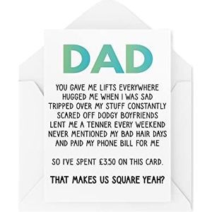 CBH158 grappige vaderdagkaarten | verjaardagskaart voor papa | wenskaart voor hem | slang 3,50 op deze Makes Us Square kaart | humoristische komedie CBH158