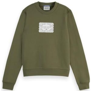 Scotch & Soda Sweat-shirt pour femme - Artwork Regular, Style militaire délavé, L