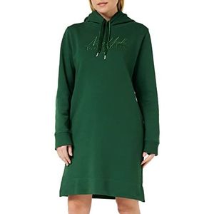 Tommy Hilfiger Reg Vlvt Dames Trim Hood Short DRS LS Hooded Dress Prep Green, XS, Prep Green