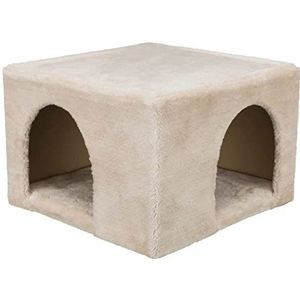 Trixie Knuffelhuis voor konijnen/kleine knaagdieren, pluche, beige, 36 × 25 × 36 cm