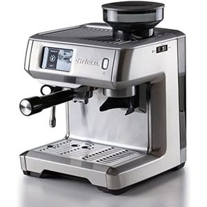 Ariete 1312, Koffiezetapparaat met digitaal display, geïntegreerde koffiemolen, compatibel met koffiepoeder en ESE-pads, maximaal 15 bar, filter voor 1 of 2 kopjes, cappuccinolans 1600 W, zilver
