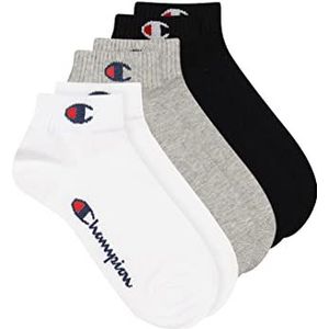 Champion Core 3pp Quarter uniseks kousen en sokken, 3 stuks, Lichtgrijs gemêleerd, wit, zwart