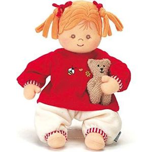 Sterntaler Magdalena pop, geïntegreerde rammelaar, voor baby's vanaf de geboorte, 33 cm, rood/beige